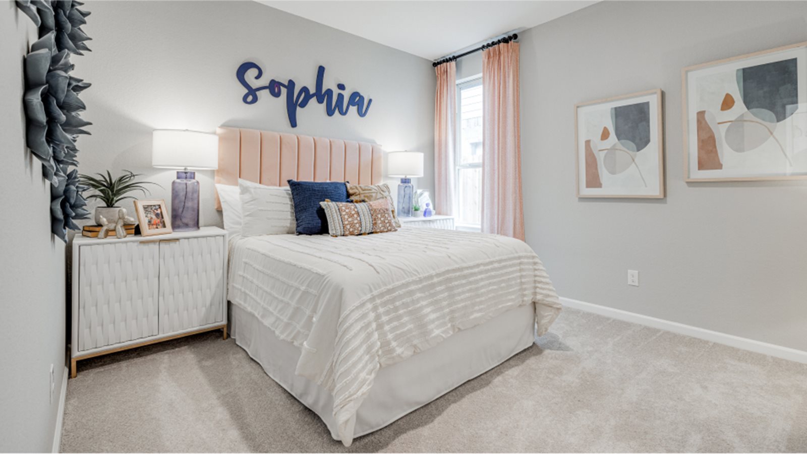 Photo of the secondary bedroom inside the Cabot model home by Lennar Homes in Harvest Green in Richmond, Texas.